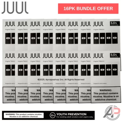 Juul Pods Virginia Tobacco 4 Pod Pack Wholesale Bundle Box 16 Packs