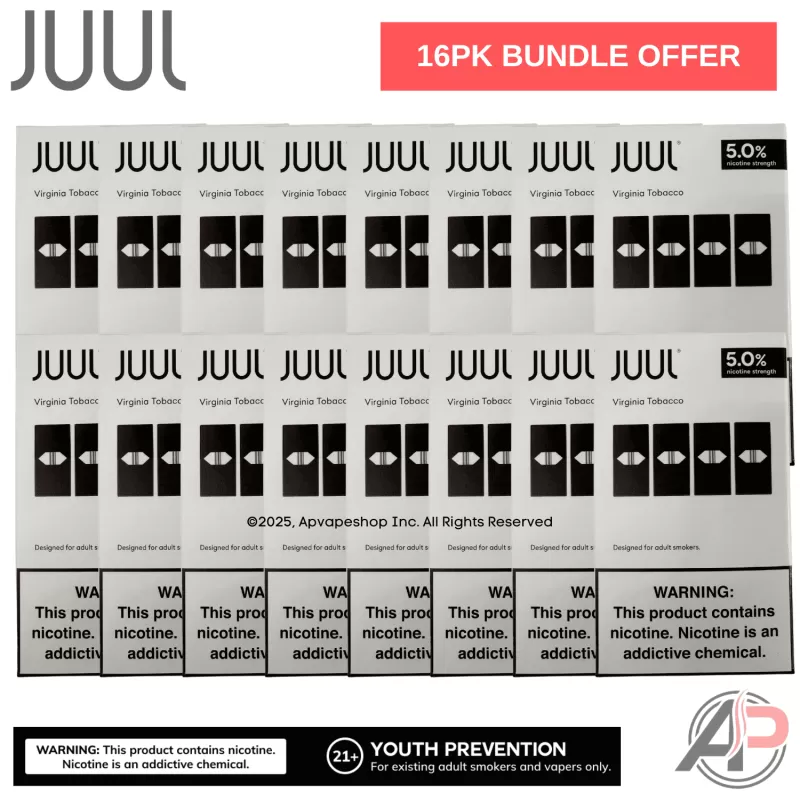 Juul Pods Virginia Tobacco 4 Pod Pack Wholesale Bundle Box 16 Packs