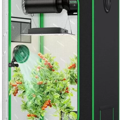 VIVOSUN S224 2×2 Grow Tent, 24″x24″x48″ High Reflective Mylar with Observation Window and Floor Tray for Hydroponics Indoor Plant for VS1000