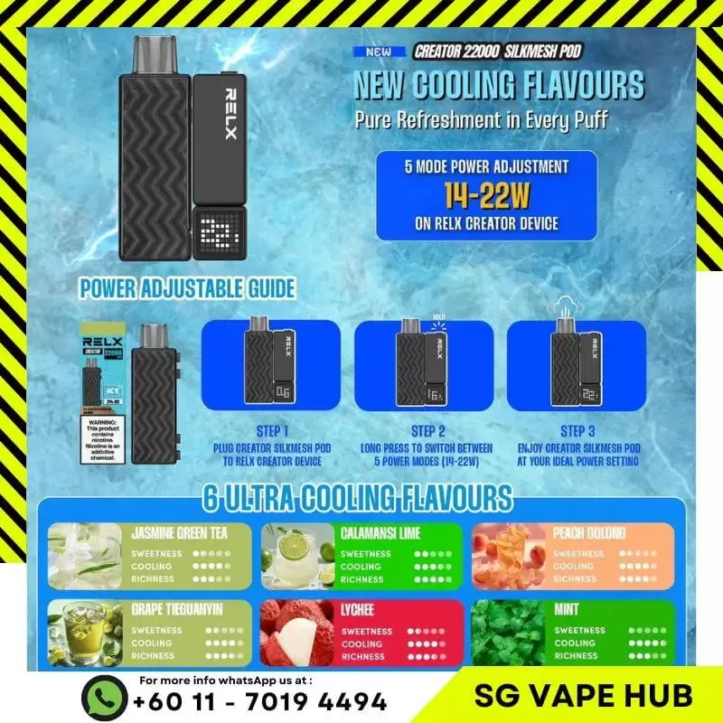 RELX CREATOR 22,000 Puffs - Starter Kit (Kit + Cartridge) / Triple Guava - Image 3