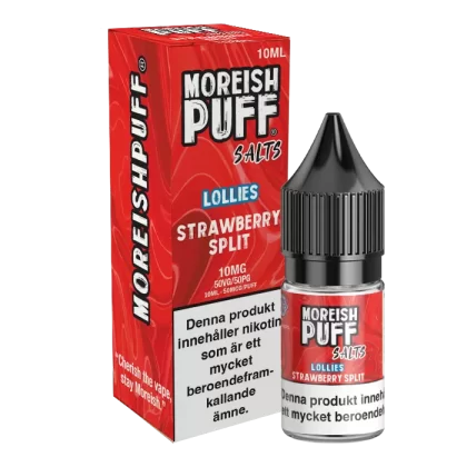 Moreish Puff Lollies Strawberry Split Nicosalt 10mg 10ml – E juice med nikotin - Moreish Puff / Yes / 10mg / 10ml / 50/50