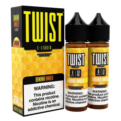 TWIST E-Liquid - Banana Amber - 120ML E-Liquid (Twin 60ML Pack)