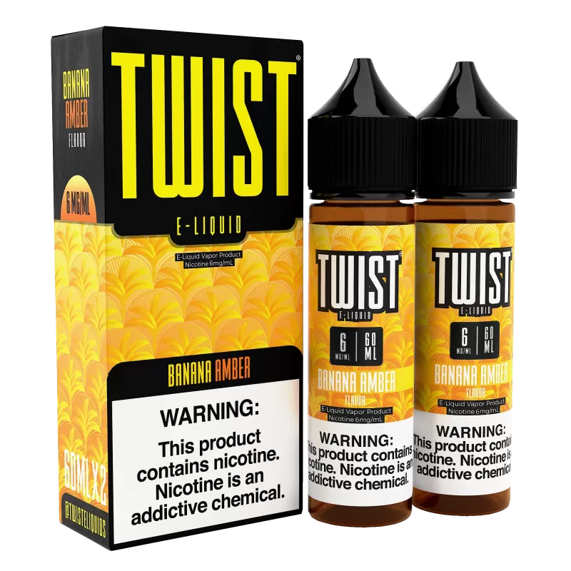 TWIST E-Liquid - Banana Amber - 120ML E-Liquid (Twin 60ML Pack)
