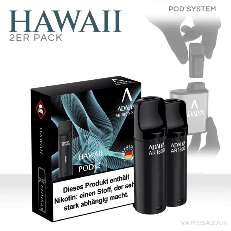 Adalya Alpha Pods – Hawaii – (2er Pack) - Adalya / Nikotinbenzoat / Propylenglykol / Aromastoffe / Glycerin - Image 2