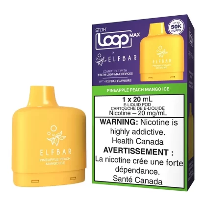 STLTH Loop Max X Elf Bar E-Liquid Pod Pack – Pineapple Peach Mango Ice 20ml - 20mg/mL