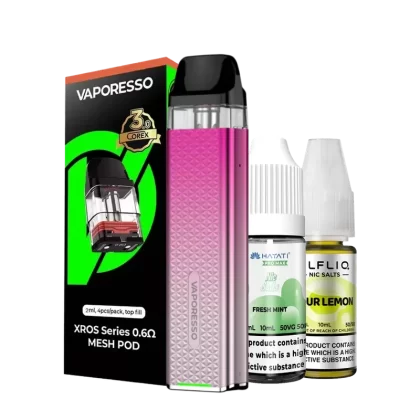Vaporesso Xros 3 Mini Pod Kit Bundle - Choose#Aqua Green>Black>Icy Silver>Lemon Yellow>Lilac Purple>Navy Blue>Phantom Gold>Phantom Green>Space Grey>Rose Pink>Sky Blue