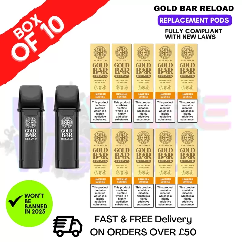 Hawaiian Sunrise Gold Bar Reload Prefilled Pods Box of 10