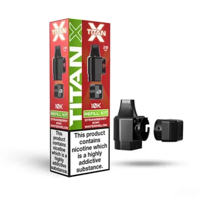 Titan X Prefilled Replacement Pod Pack - Nicotine Strength#20mg (Salt)~Flavour#Strawberry Kiwi Watermelon>Blueberry Sour Razz>Strawberry Raspberry Cherry Ice>Cool Mint>Banana Ice>Pink Burst> (F37904)