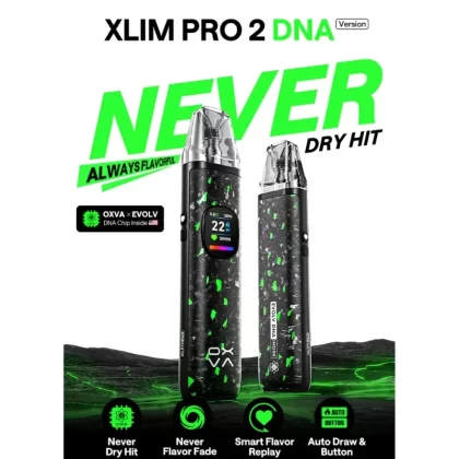 Oxva Xlim Pro 2 DNA Pod Kit + FREE Nic Salt - Colour#Frost Titanium Blue>Luminous Forged Carbon>Nebula Grey>Silk Brown>Silk White