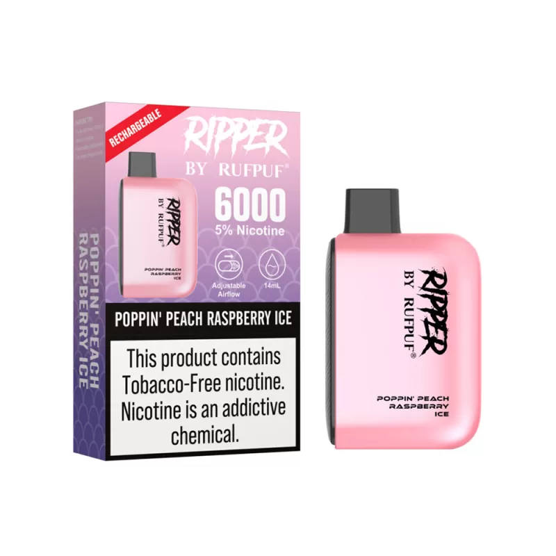 Ripper Poppin Peach Raspberry Ice – Disposable