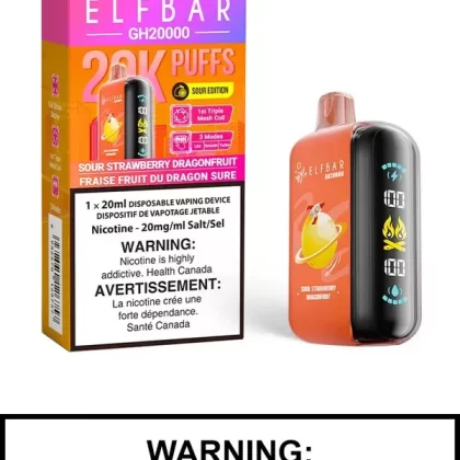 Sour Strawberry Dragonfruit Elf Bar GH20000 Disposable Vape