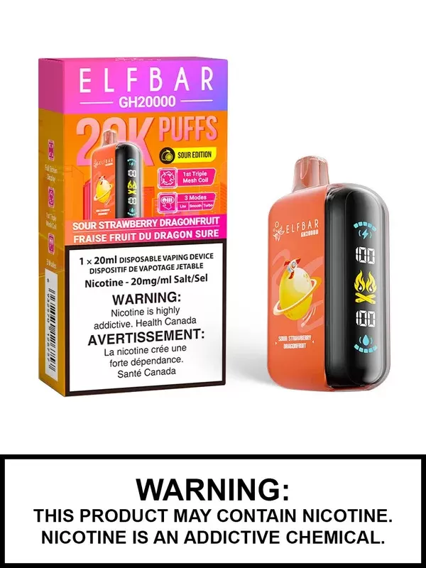 Sour Strawberry Dragonfruit Elf Bar GH20000 Disposable Vape