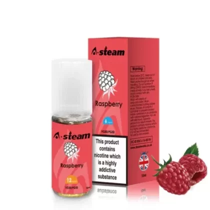 Raspberry A-Steam 10ml Premium Vape Juice – Pack of 10 Bottles - Nicotine strength#3mg/ml>6mg/ml>12mg/ml>18mg/ml