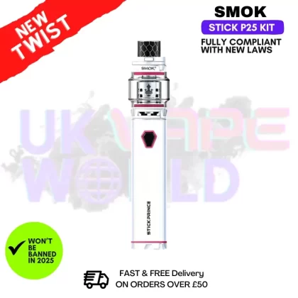 White Smok Stick P25 Kit + Free Nic Salt