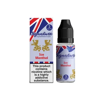 Signature Vapours Signature Ice Menthol E Liquid 10ml - Nicotine Strength#3mg>6mg>12mg>18mg (F77BF3)