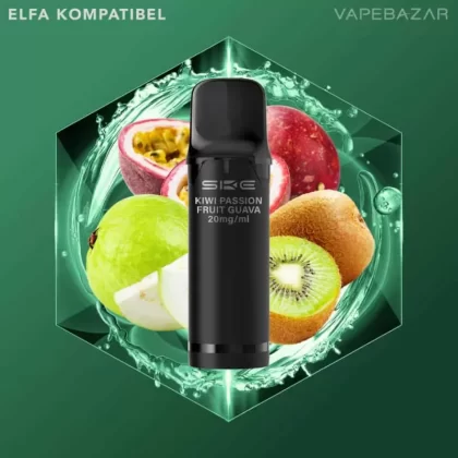 SKE Crystal 800 Pro Pods – Kiwi Passion Fruit Guava (2er Pack) - SKE Crystal / Propylenglykol / Aromastoffe / Nikotin / Glycerin / ca. 1600 insgesamt