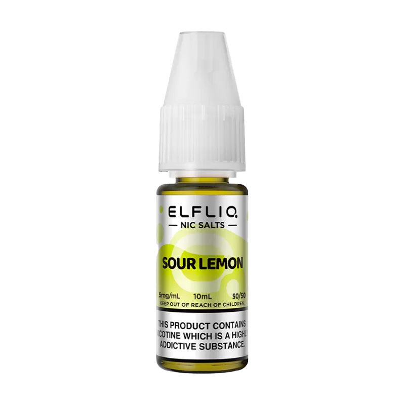 Sour Lemon Elfliq Nic Salt by Elfbar - 10ml - 5mg - Vape Product (8C58FB)