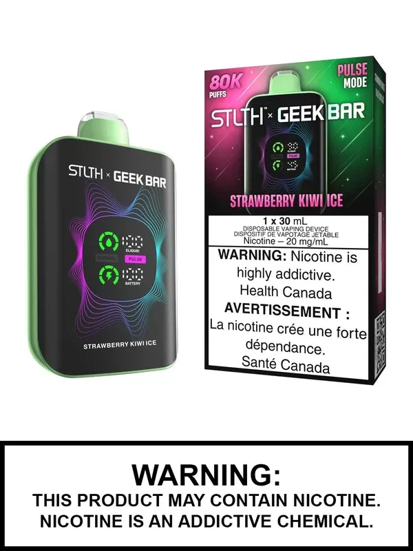 Strawberry Kiwi Ice STLTH x Geek Bar 80K Disposable Vape