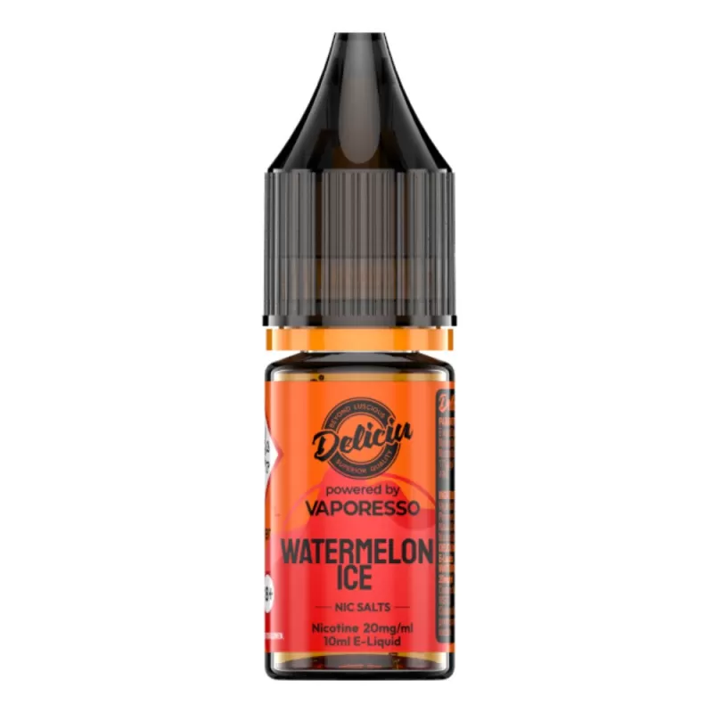 Watermelon Ice Nic Salt E-Liquid by Deliciu (10ml) - 10mg