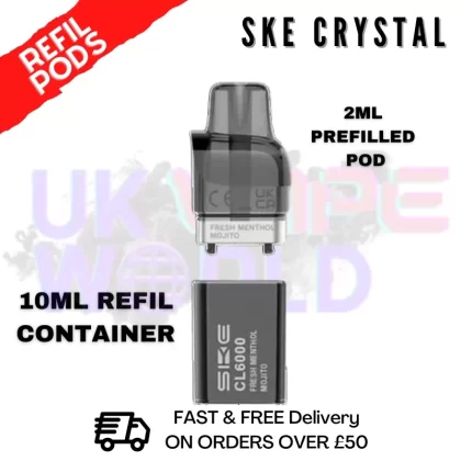 Fresh Menthol Mojito SKE CL6000 Replacement Prefilled Pod