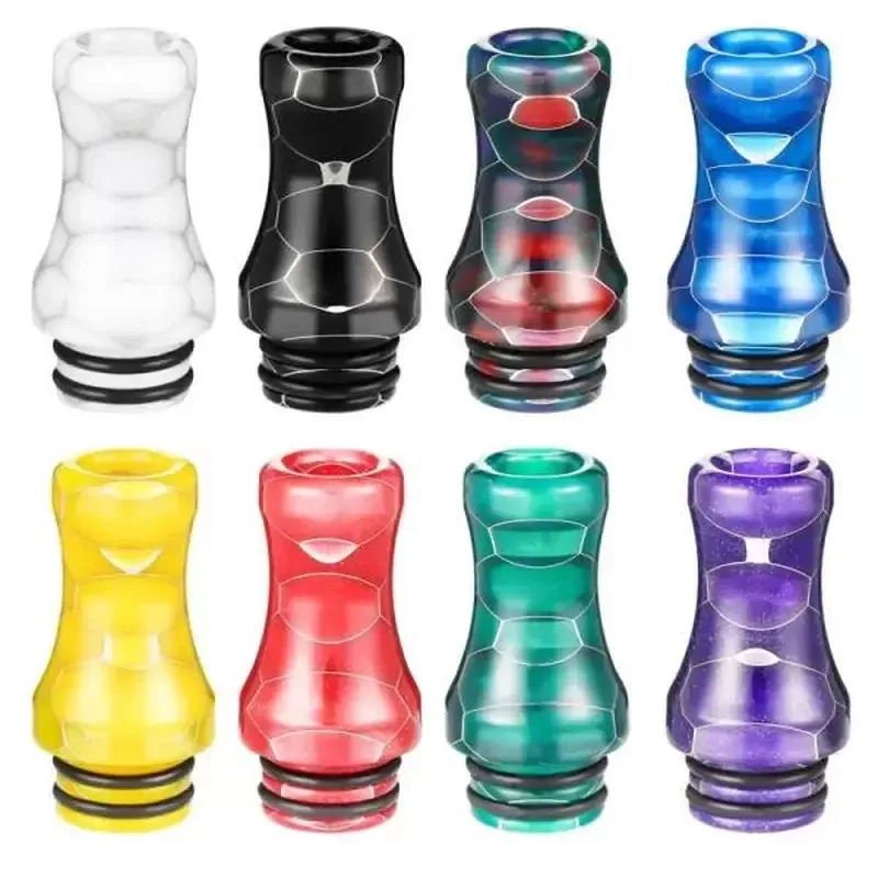 510 Resin Drip Tip Long Cobra - Colour#Blue>Green>White>Black>Rainbow>Yellow>Red>Purple
