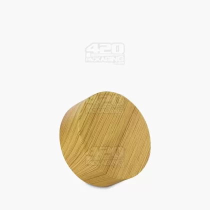 Child Resistant | Flat Push Down & Turn Plastic Caps w/ Foil Liner | 38mm – Bamboo Wood – 320 Count