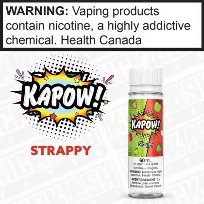 Strappy by Kapow - Strength#3 mg/mL 60mL ONTARIO EXCISE STAMP>12 mg/mL 60mL ON>6 mg/mL 60mL ONTARIO EXCISE STAMP