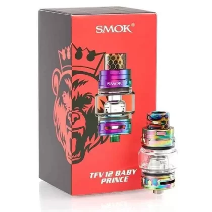Smok TFV12 Baby Prince – Tank - Color#MATTE BLACK>STAINLESS STEEL>RAINBOW>WHITE>GREEN>PURPLE>PINK>GOLD>BLUE>RED