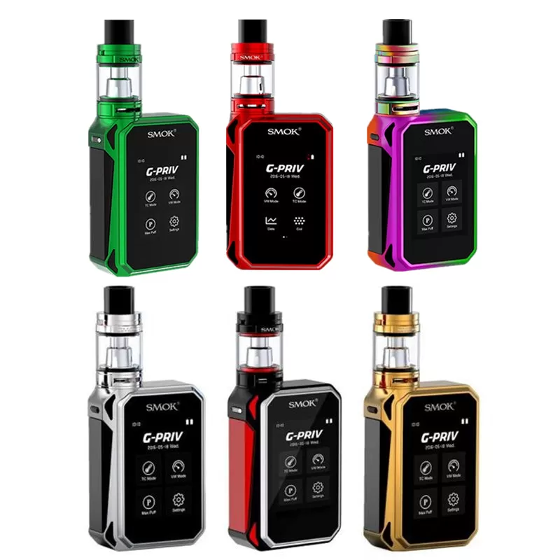 SMOK G-PRIV 220w Touch Screen 5.0ML Starter Kit With TFV8 Big Baby - Silver