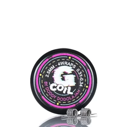 UNKWN Glitch G-Coil Premade Coils - 2.5mm 5 wrap 0.55-0.65ohm - Loose MTL - 2pk