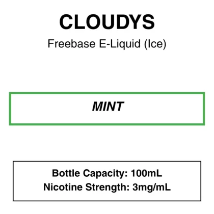 Mint (Classic Mint) – Cloudys Premium E -liquid Freebase – 100mL