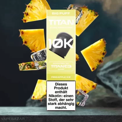 Titan 10k Kartuschen – Pineapple Ice (4er Pack) - TITAN / 20mg/ml