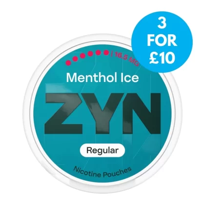 Zyn Snus 16.5mg Nicotine Pouches - Menthol Ice; Vape Product, Medium (FE608C)