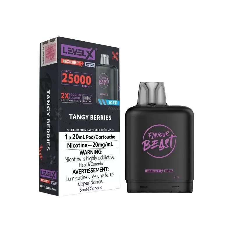 Level X Boost Flavour Beast G2 Pods – Tangy Berries, 25K Puffs