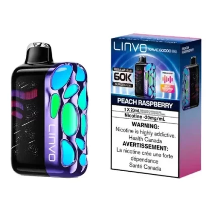 Linvo Rave 60K Disposable Vape – 20 ML – Peach Raspberry - Ecigdepot