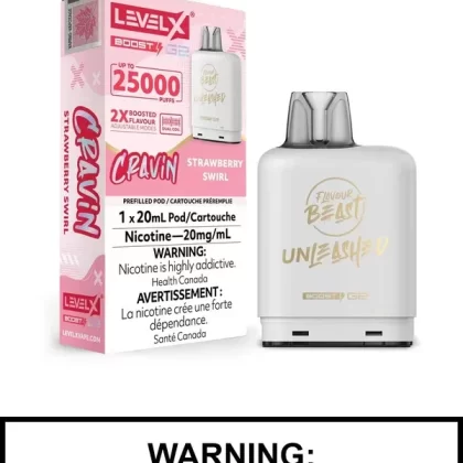 Strawberry Swirl Flavour Beast Unleashed Level X Boost G2 Pods