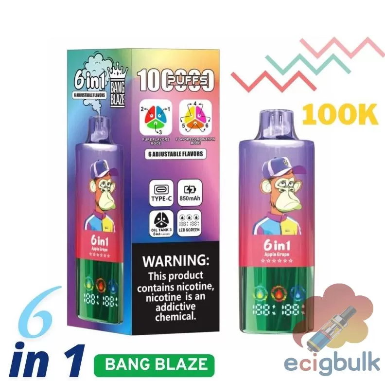Bang Blaze 100K Puffs Disposable Vape – Triple Tanks, 6-in-1 Flavors & Endurance - Image 2