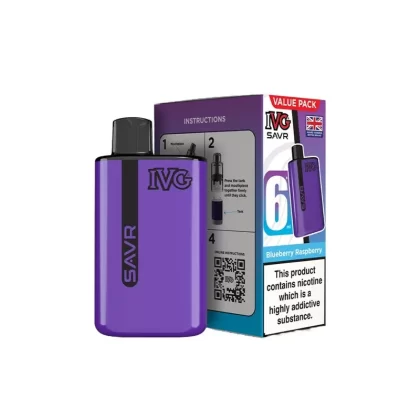 IVG SAVR Blueberry Raspberry Vape Kit - Strength#20mg (D48E3E)