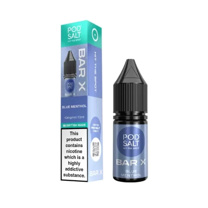 Blue Menthol Nic Salt E-Liquid by Pod Salt Bar X - 5 mg - Low Strength
