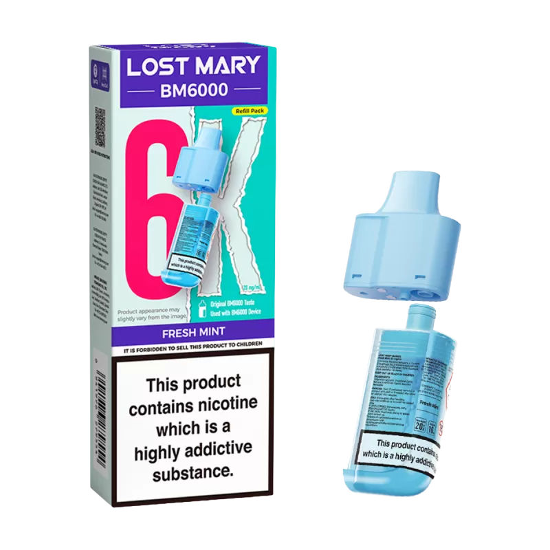 Fresh Mint Lost Mary BM6000 Refill Pack - Vapeshop Co