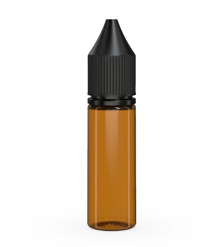 CHUBBY GORILLA | Child Resistant Unicorn V3 PET Dropper Bottles Amber | 16.5mL – w/ Black Lid – 1000 Count