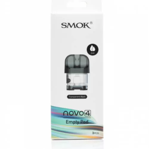 SMOK Novo 4 Replacement Pods (3-Pack) - Black Transparent, Transparent (C43362)