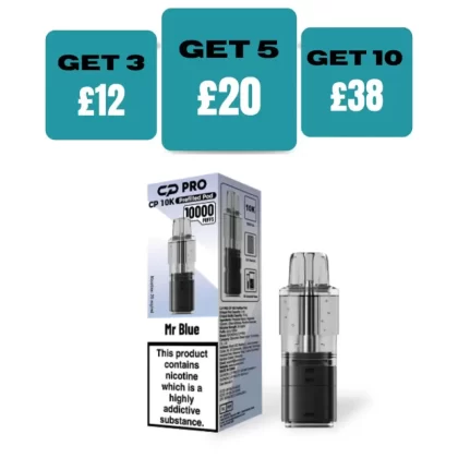 Mr Blue Crystal Pro CP10k Prefilled Pods - £4.99 or 3 For £12 - Mr Blue