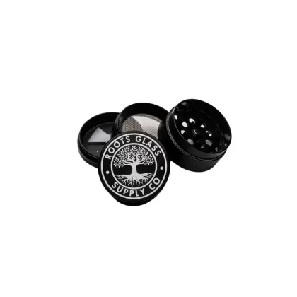 Roots Glass Grinder 40mm 4pc. - Color#Black>Blue>Green>Red