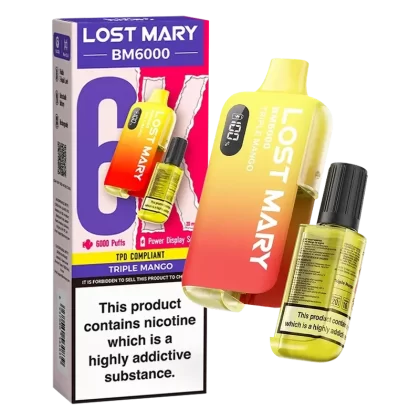Triple Mango Lost Mary BM6000 Big Puff – 6000 Puffs (5 or 10 Packs)
