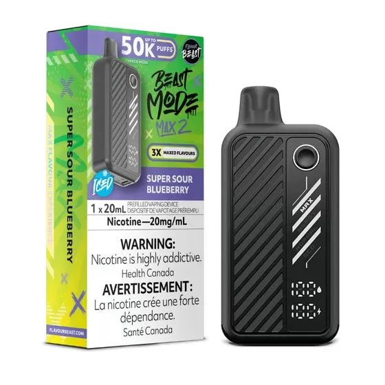 Flavour Beast Mode Max 2 – Super Sour Blueberry – 50,000 Puffs - Ecigdepot