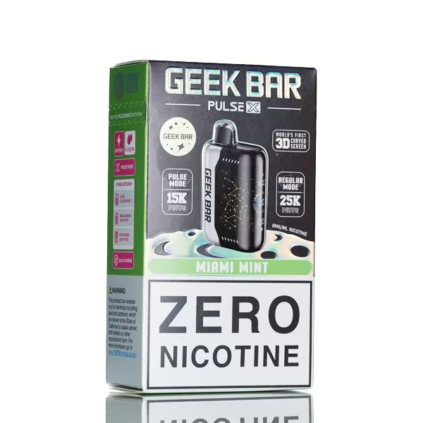 Geek Bar Pulse X Zero Nic 25k 25000 Puffs Disposable Vape - 18ML - Miami Mint - Image 3