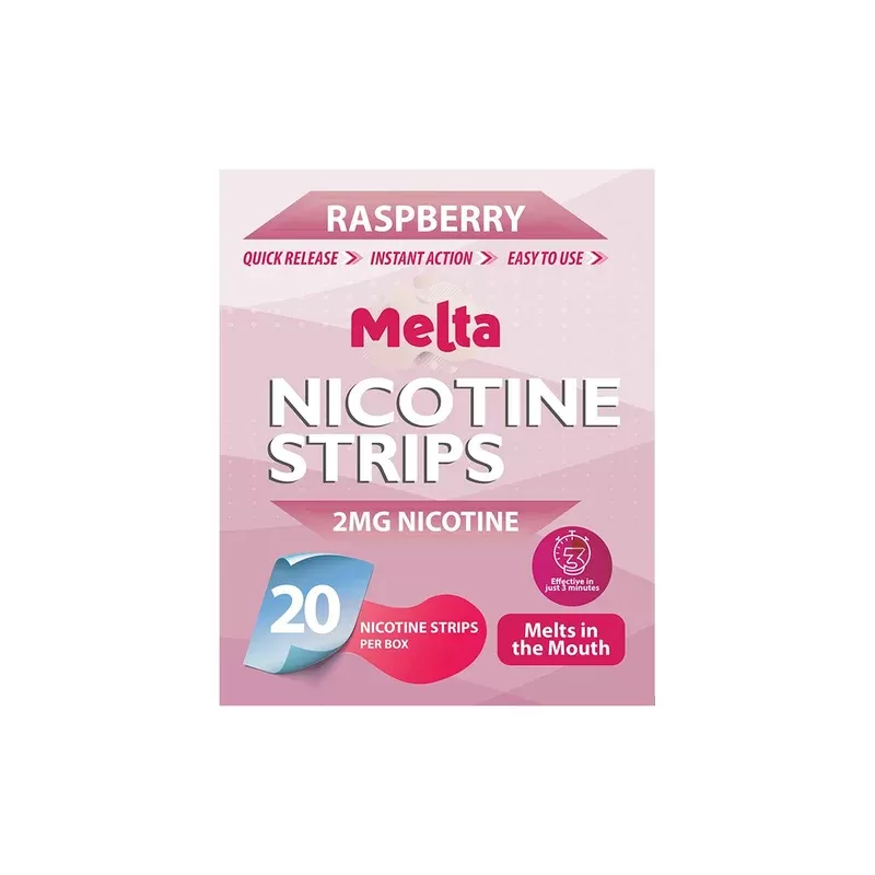 Melta Raspberry Nicotine Strips - Strength#2MG