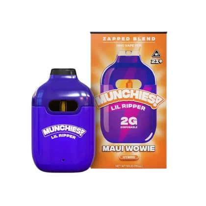 Munchies Lil Ripper Zapped HHC Vaporizer – 2000mg - Strain#Sour Candy (I)>Blue Dream (S)>Maui Wowie (H)