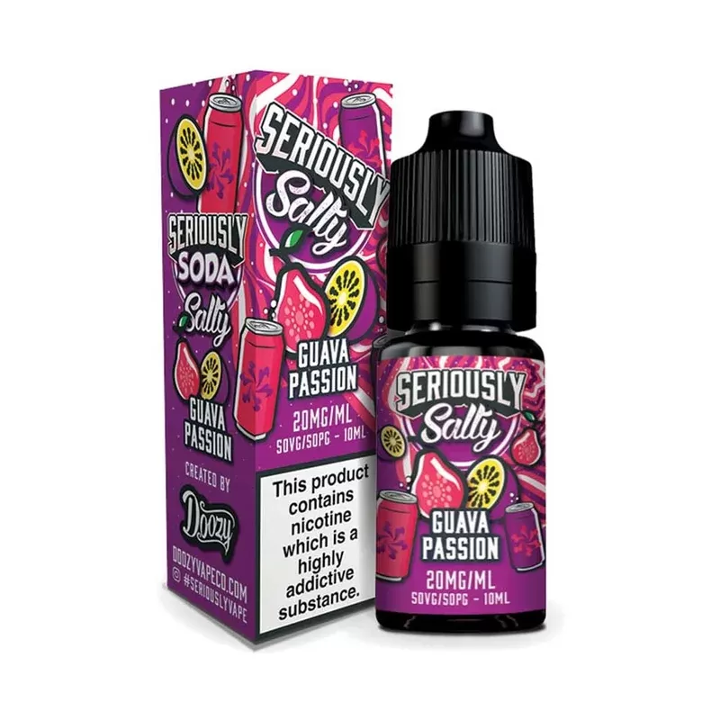 Guava Passion Doozy Vape Seriously Soda 10ml Nic Salts E Liquid